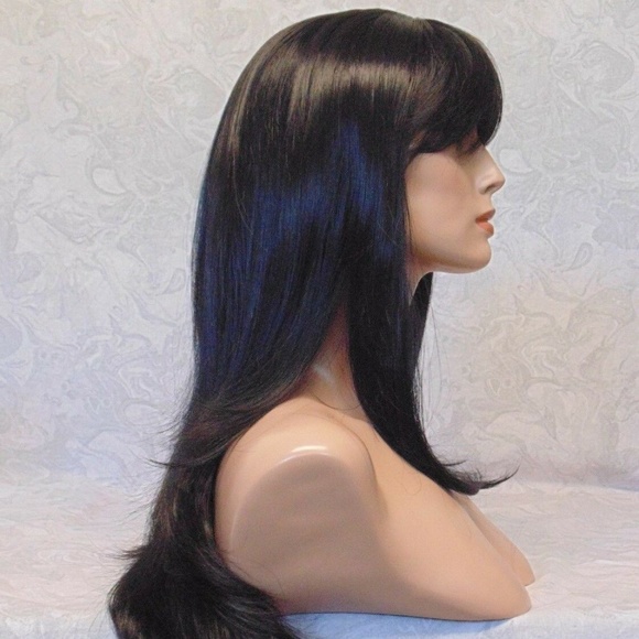 Long Straight Silky Natural Black High Heat Wig main image 6